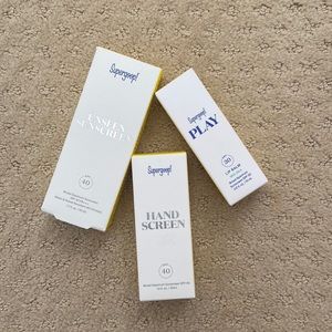 Supergoop! Bundle: Unseen Sunscreen, Hand Screen, Play Lip Balm
